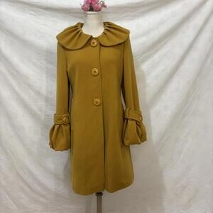 Vtg Y2K Mustard Butik Sule dramatic collared coat